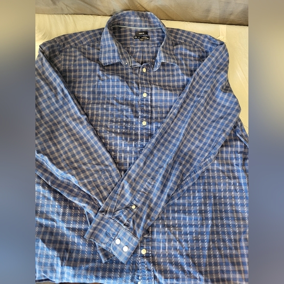 GAP Men's Casual Blue Plaid Shirt, Size XXL - Picture 5 of 5